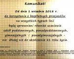 Komunikat o bezpłatnych przejazdach uczniów środkami lokalnego transportu zbiorowego