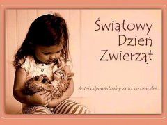 4 październik -  Światowy Dzień Zwierząt.