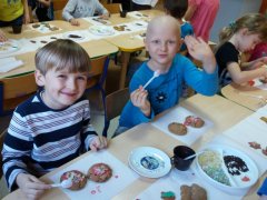 Przygotowania do klasowej Wigilii w OB